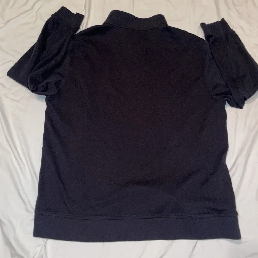 Ted Baker Mens 2XL Black Quarter Zip Textured Long Sleeve Pullover Sweater